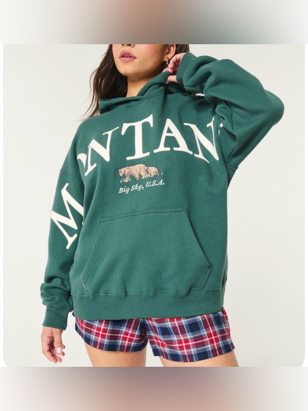 Hollister Montana Green Pullover Hoodie Sweatshirt #1819